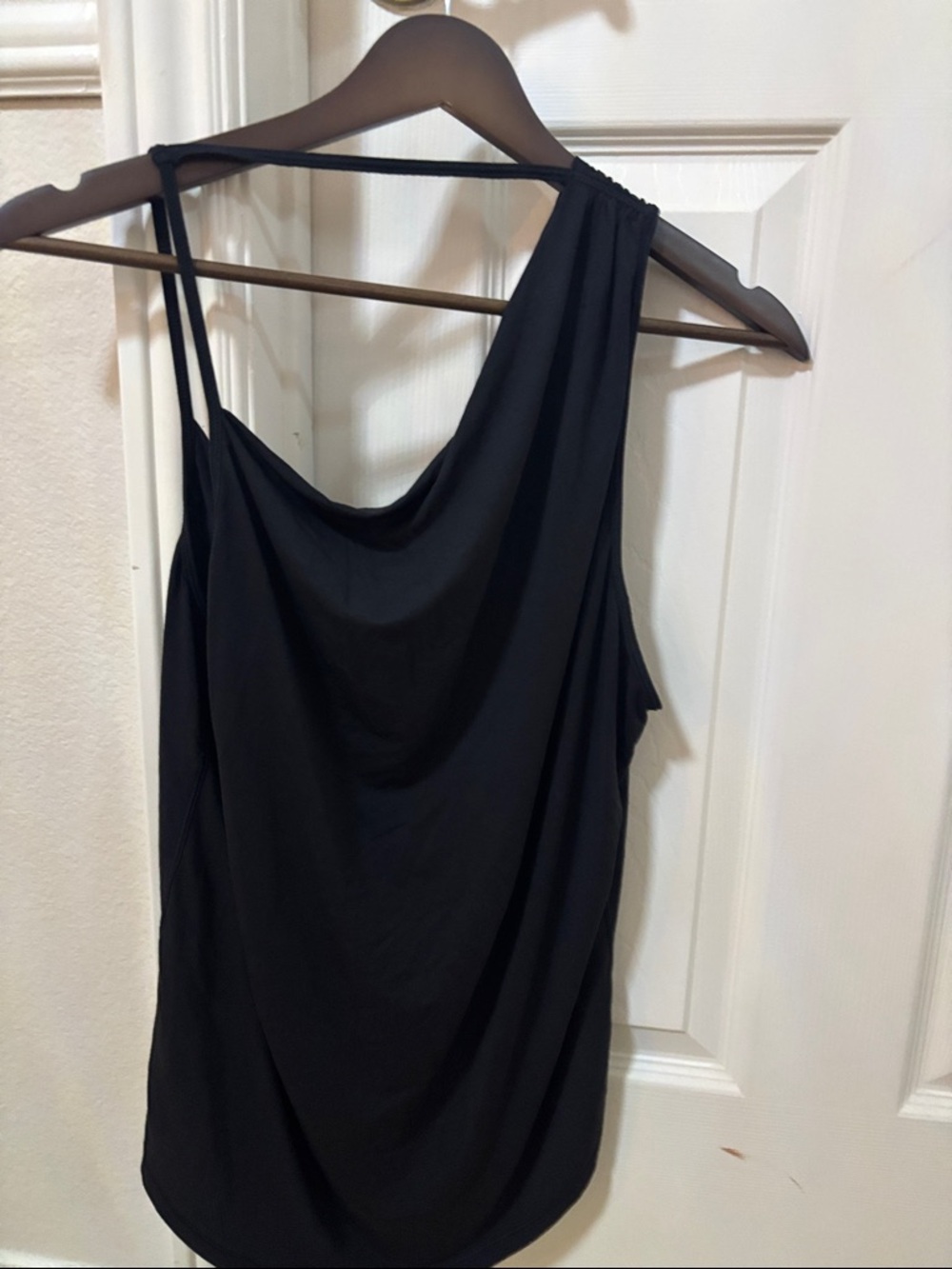 lululemon athletica Black One-Shoulder Draped Camisole